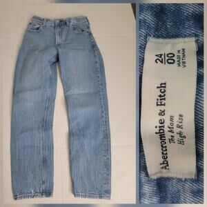 Abercrombie & Fitch Mom Jeans SZ 24 Curve Love High Rise Tapered Stretch 24/00